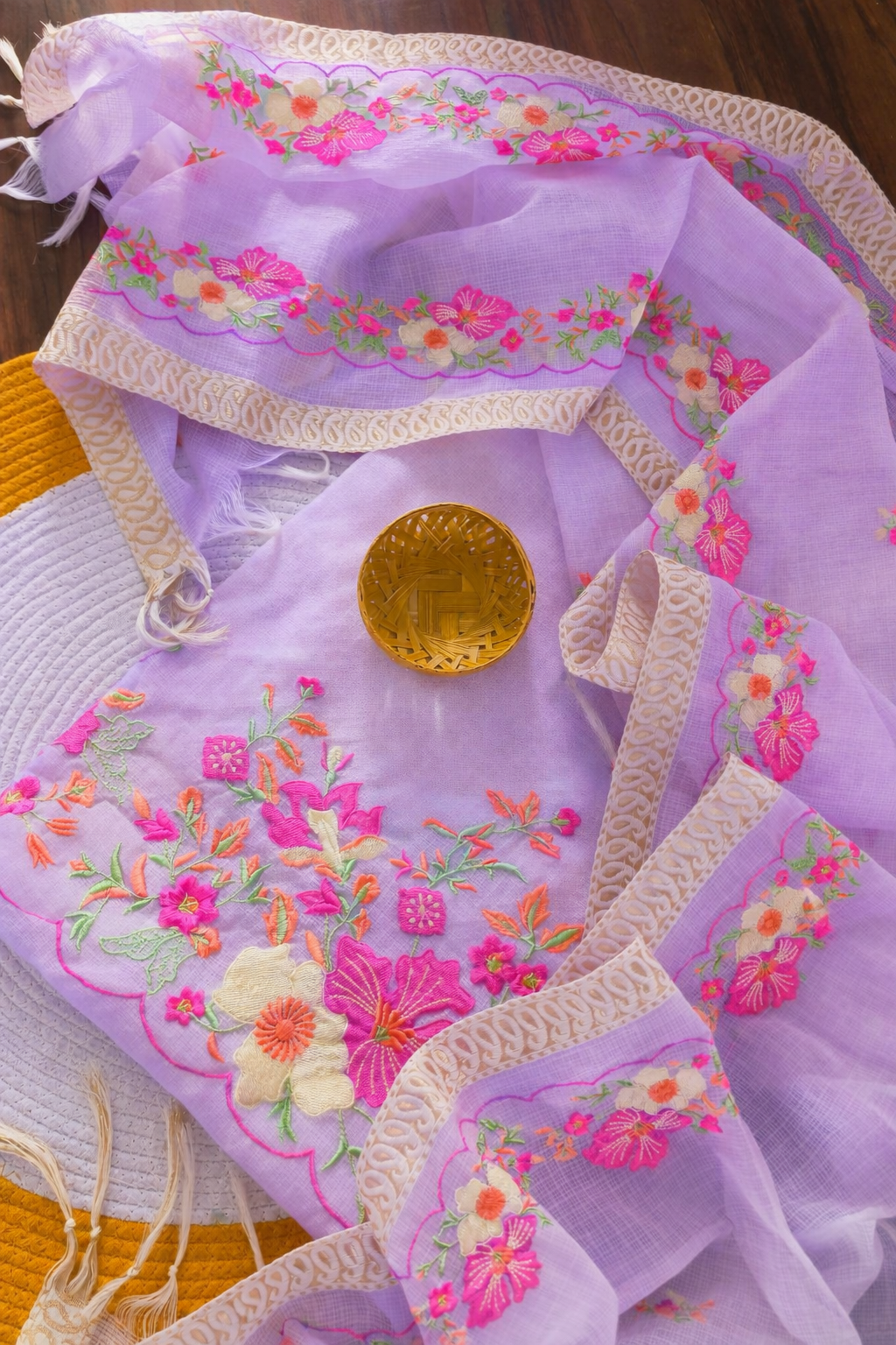 Lilac Luxe Embroidery Dress Material