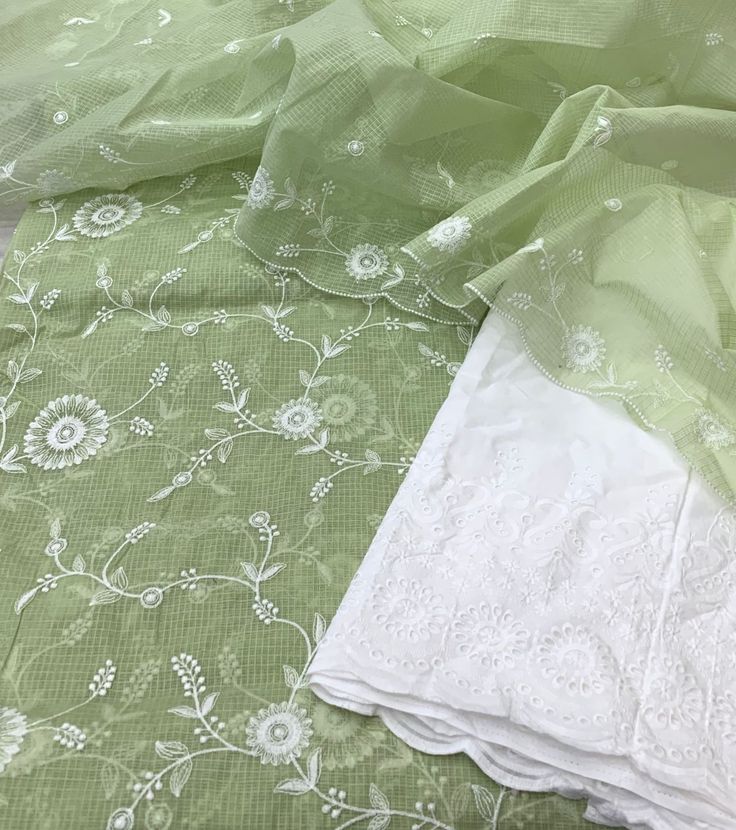 Elegance Kota Cotton Embroidery Dress Material