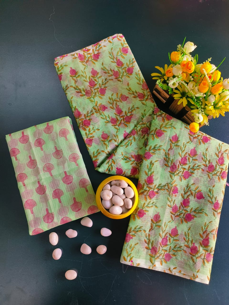 Handwoven Kota Cotton Floral Saree