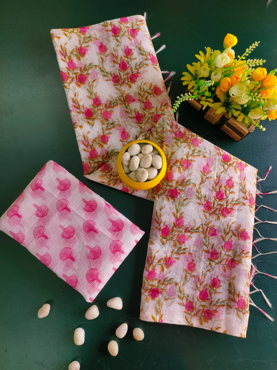 Pure Kota Cotton Floral Weave Saree