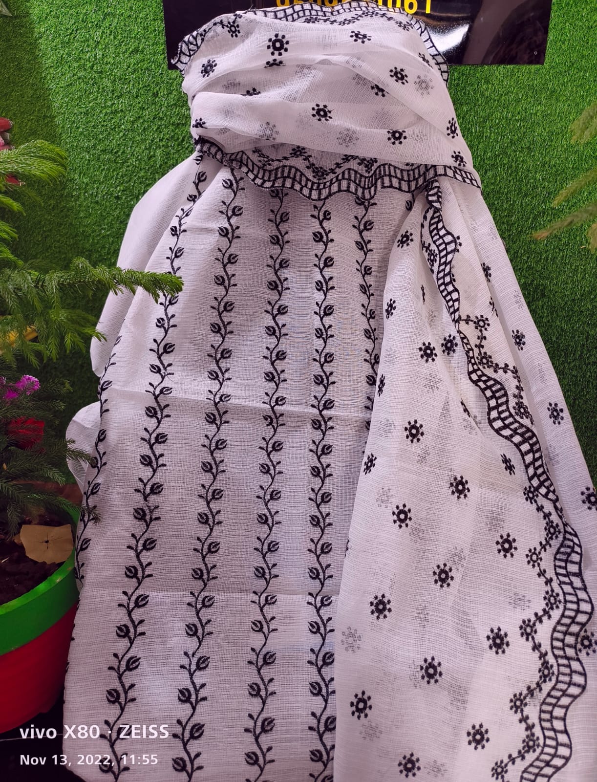 Nazneen Kota Doria Cotton Dress material with Bottom