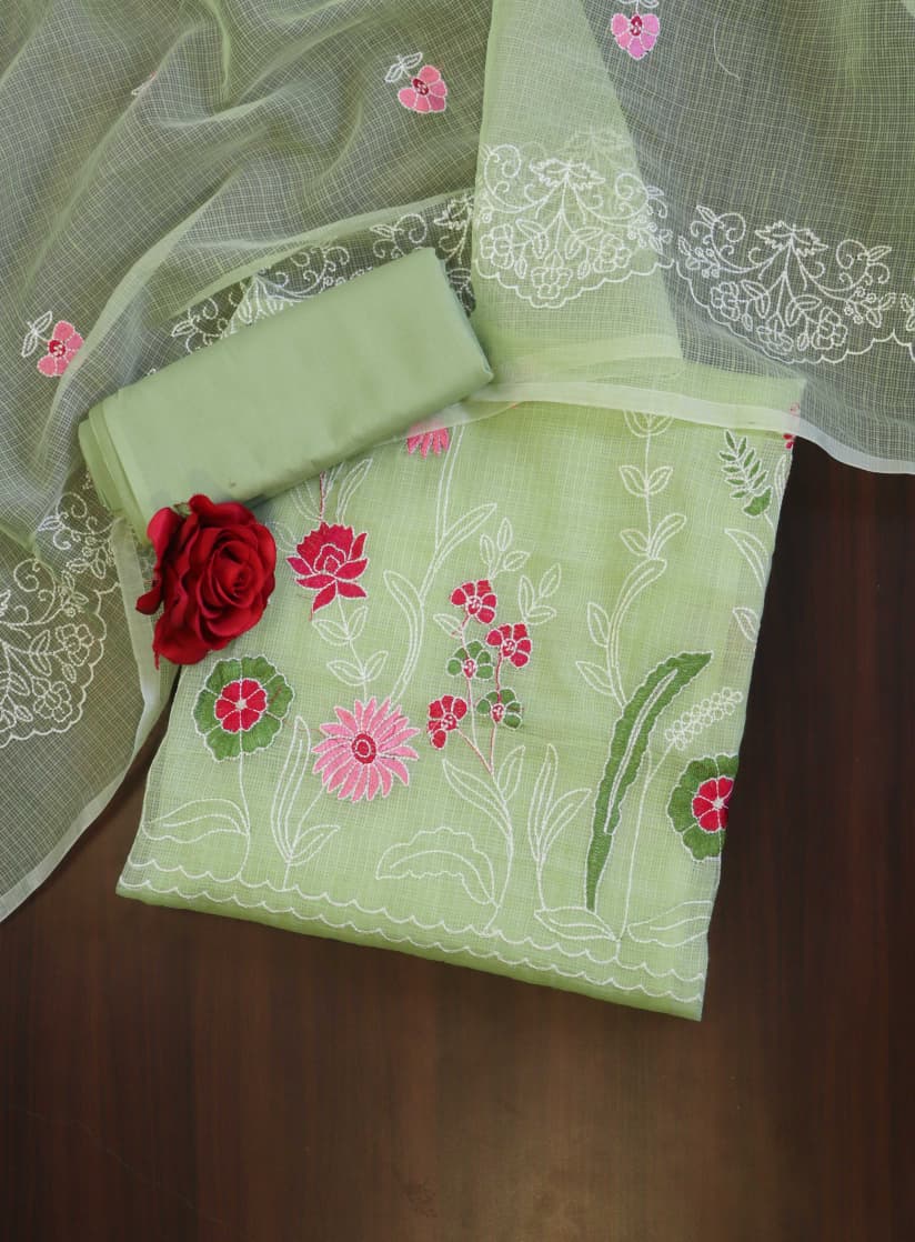 Pastel Green Dress Material with Bottom