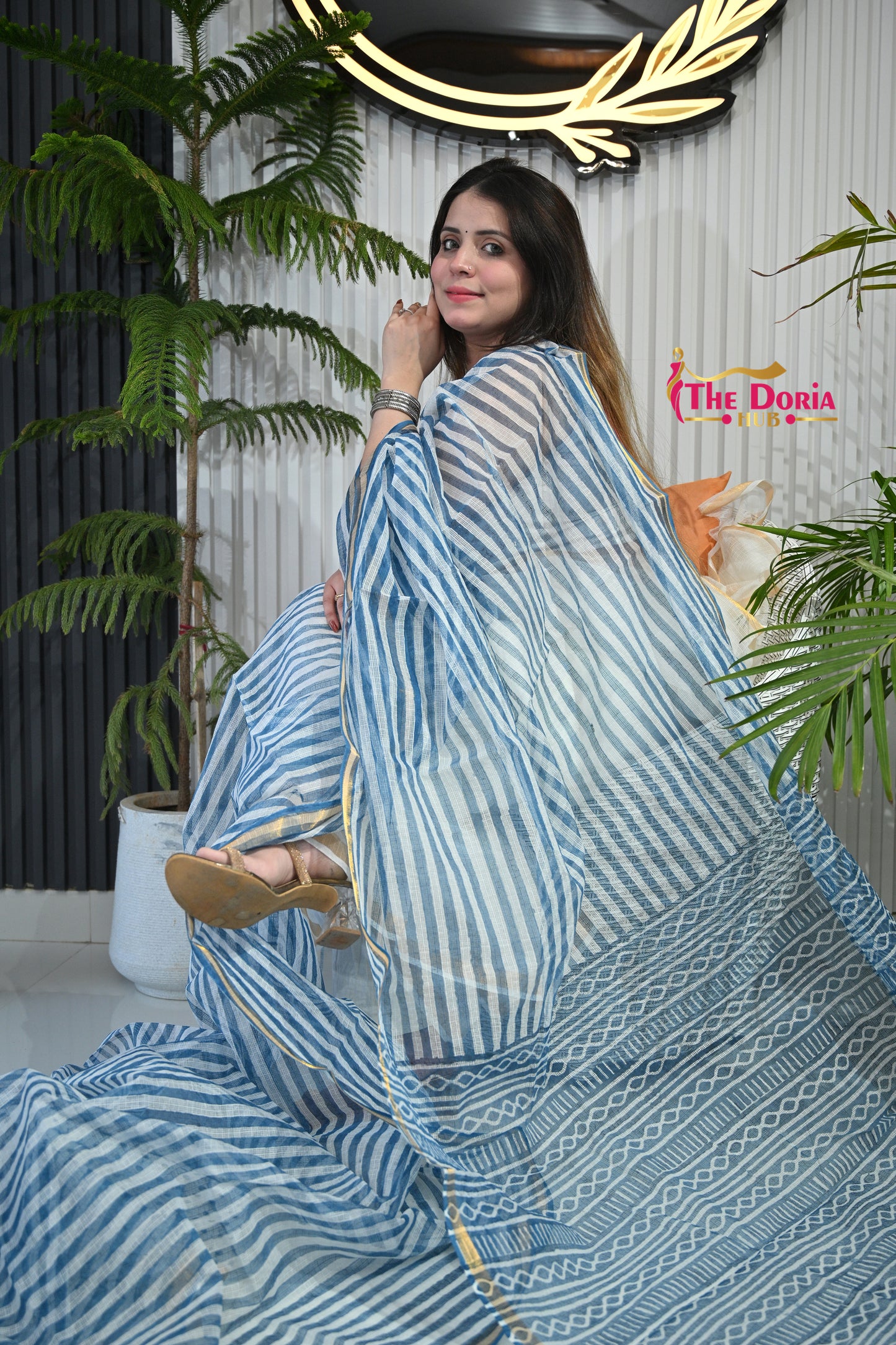 Striped Kota Doria Saree