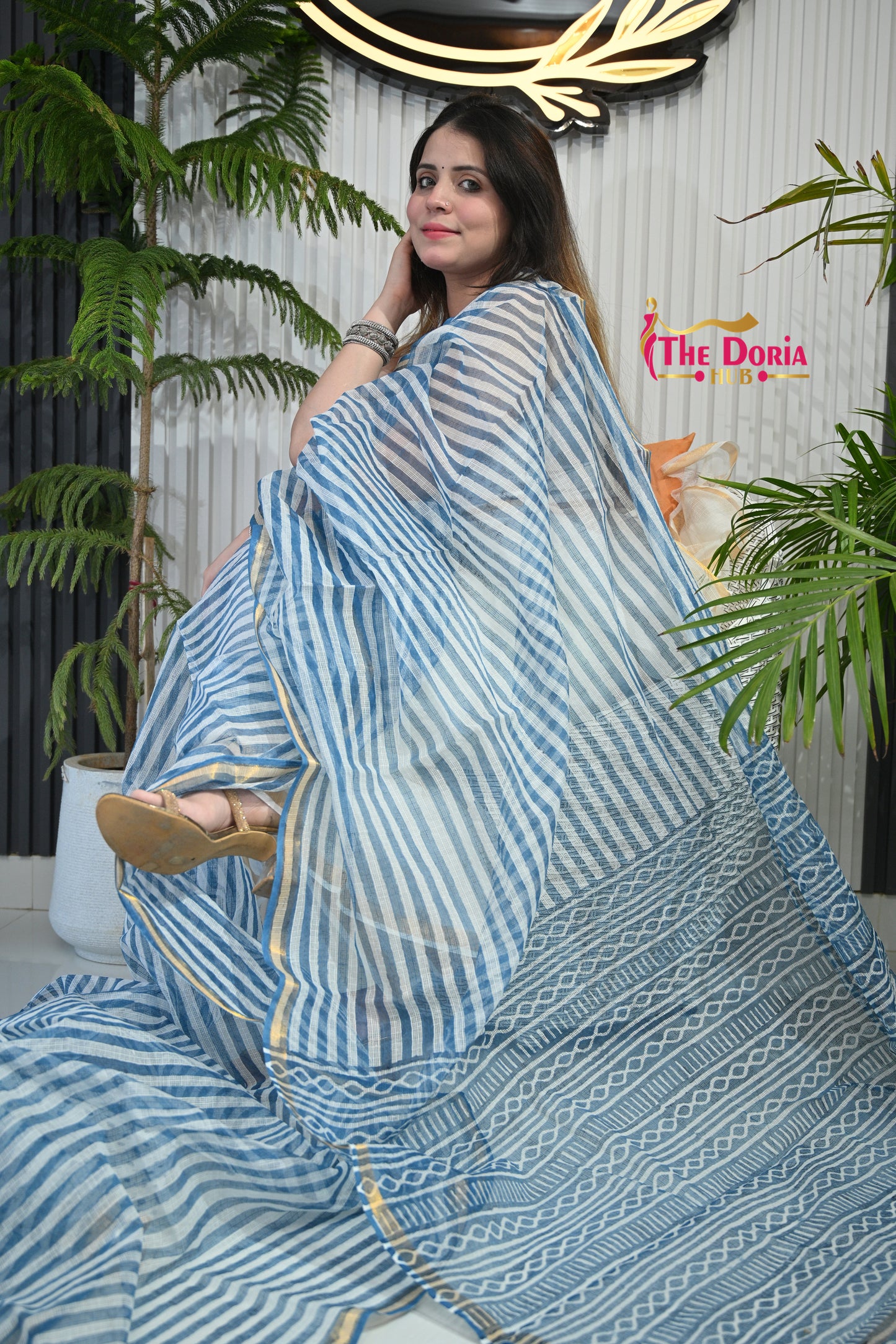 Striped Kota Doria Saree