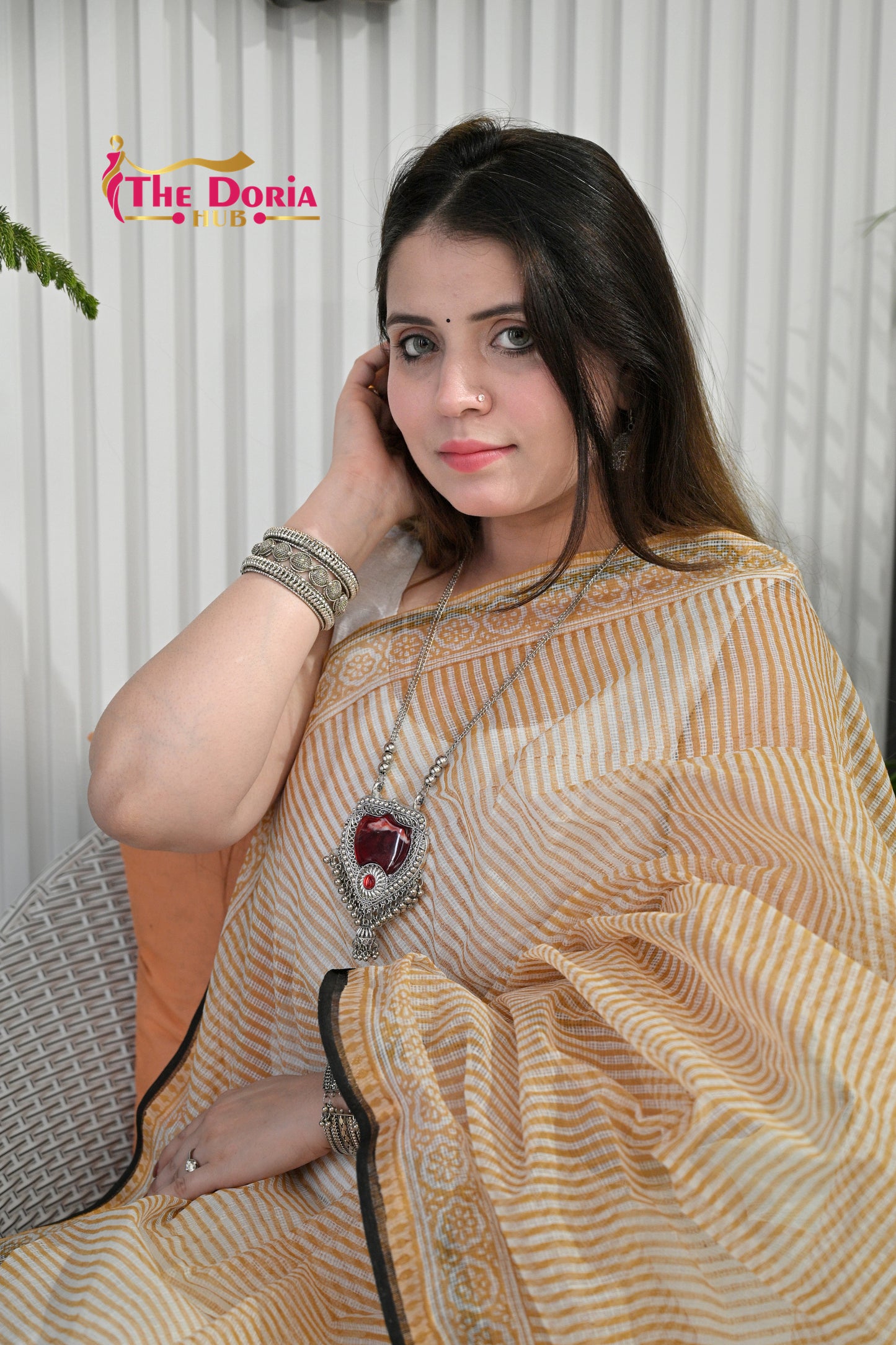 Subtle Striped Kota Doria Saree
