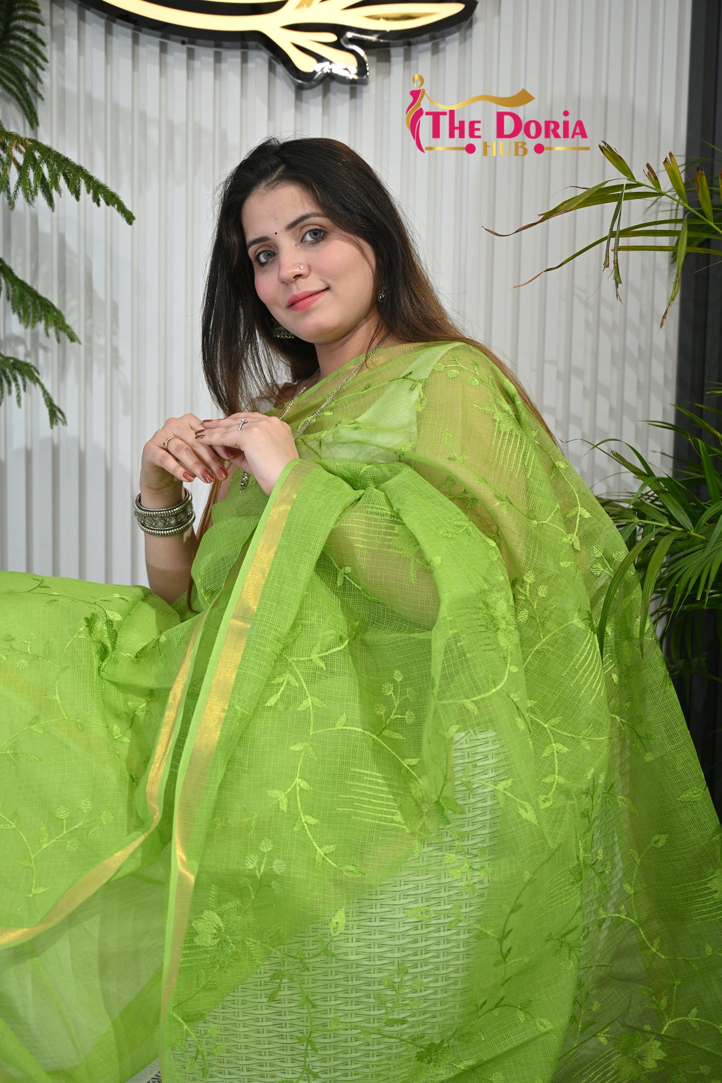 Block Print Kota Doria Saree