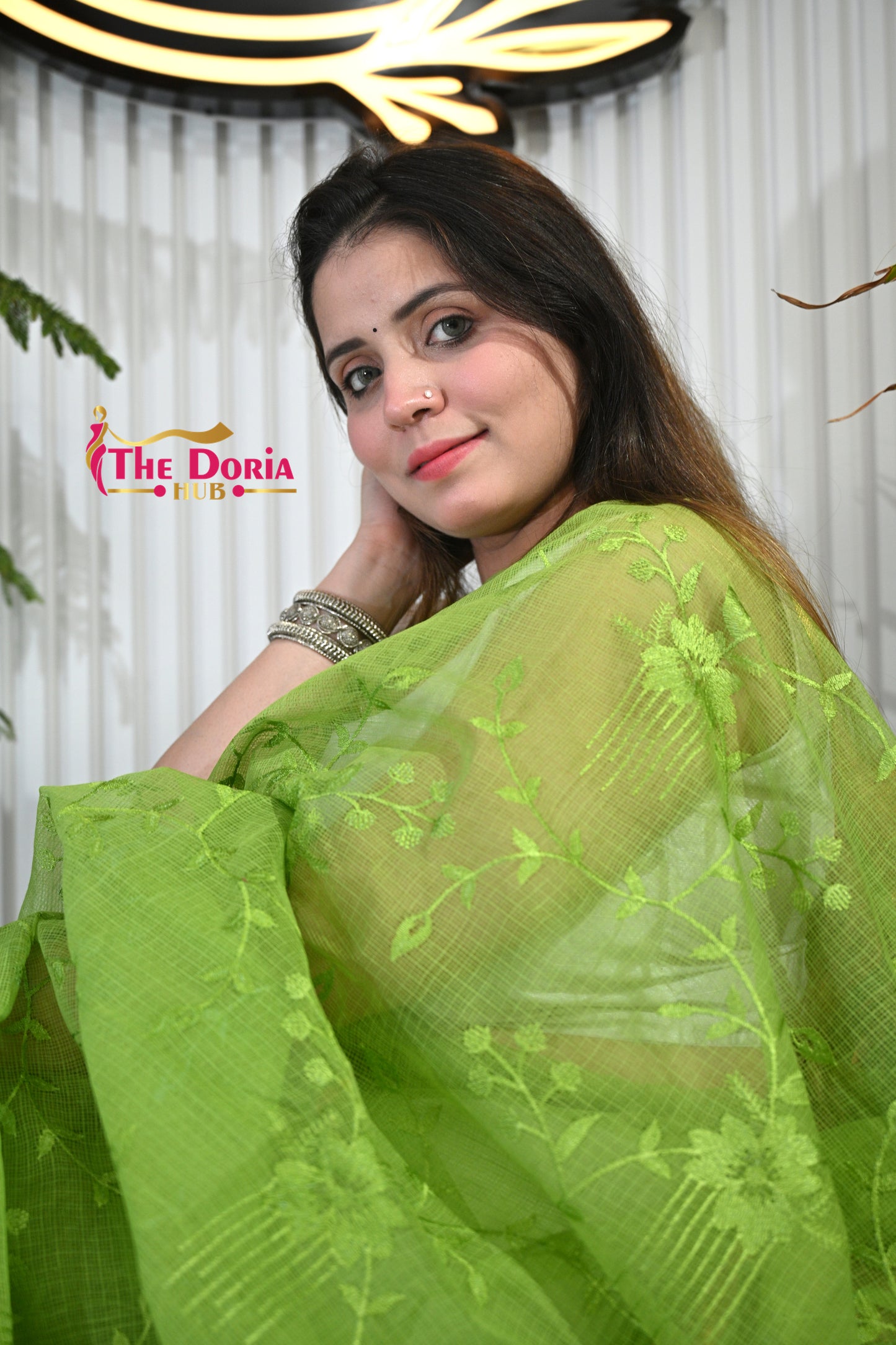 Block Print Kota Doria Saree