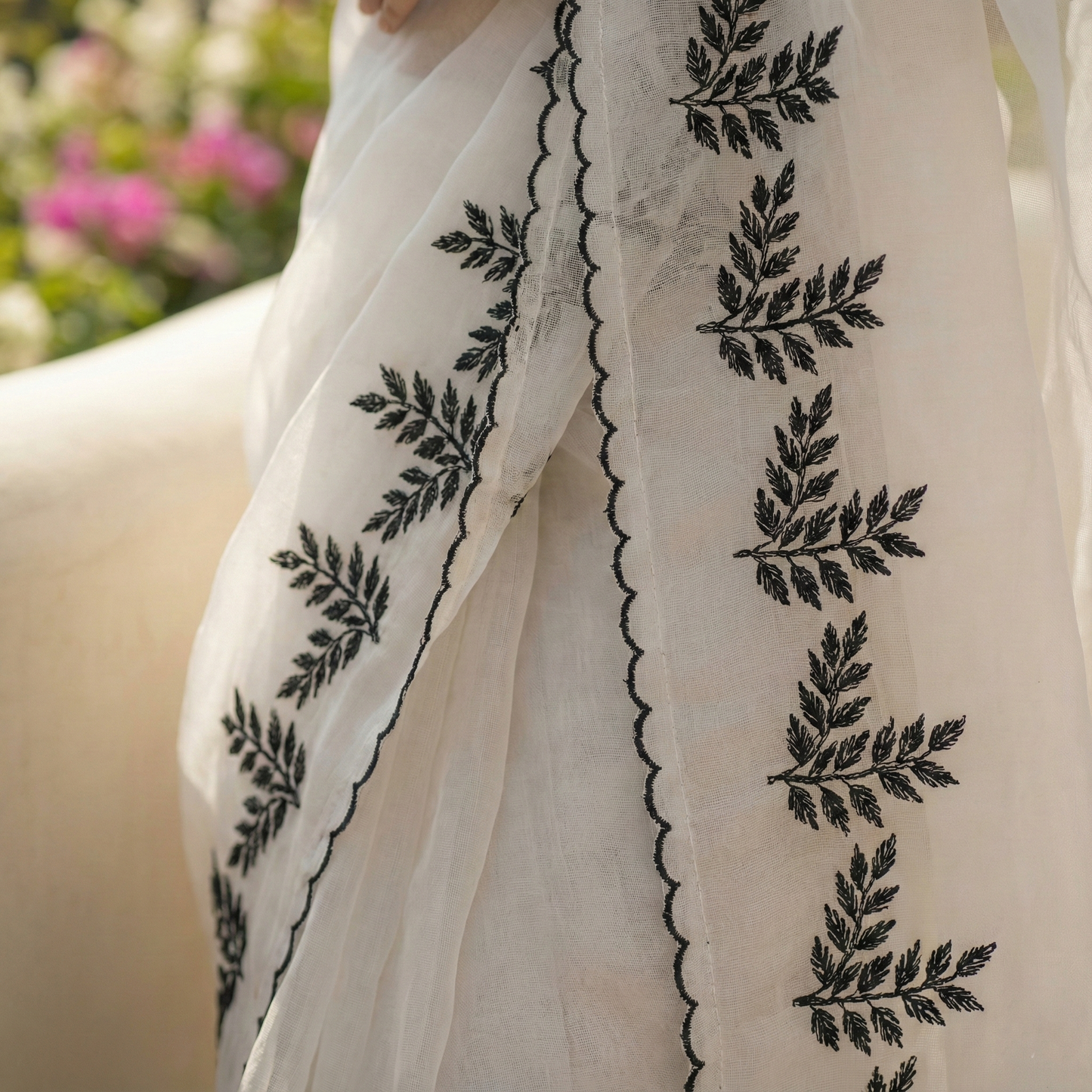 Stunning white kota doria saree