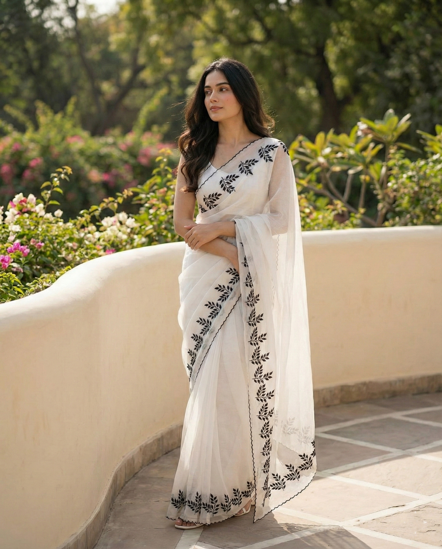 Stunning white kota doria saree