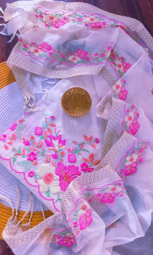 Iris Glow Embroidery Dress Material