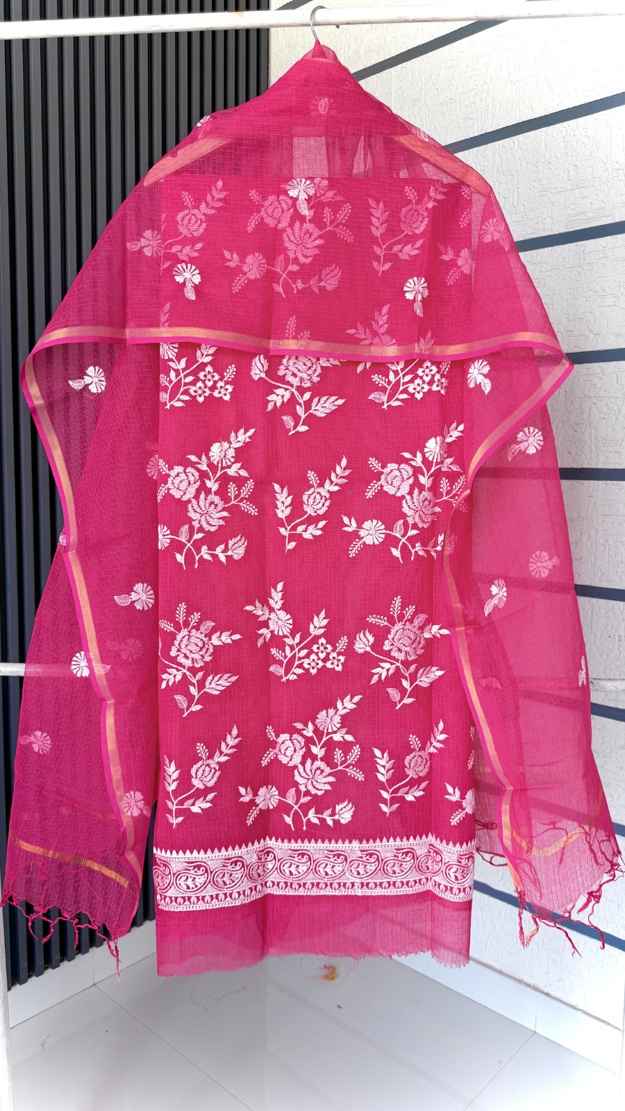Peach Sorbet Embroidery Dress Material