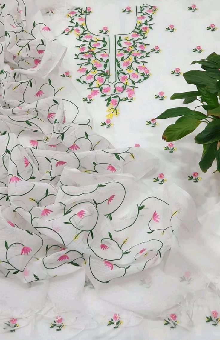 Pure Kota Cotton Thread Embrodiery Work Dress Material