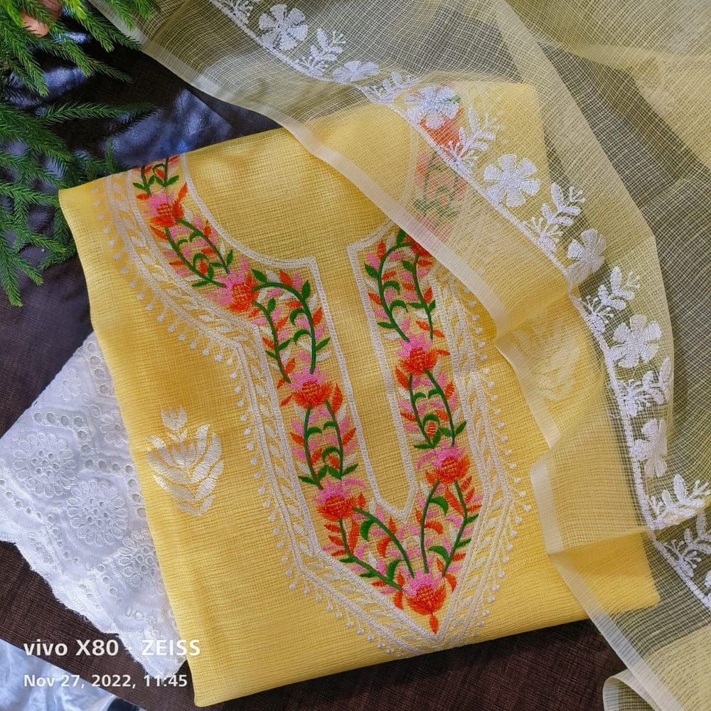 Pure Kota Cotton Embrodiery Work Dress Material