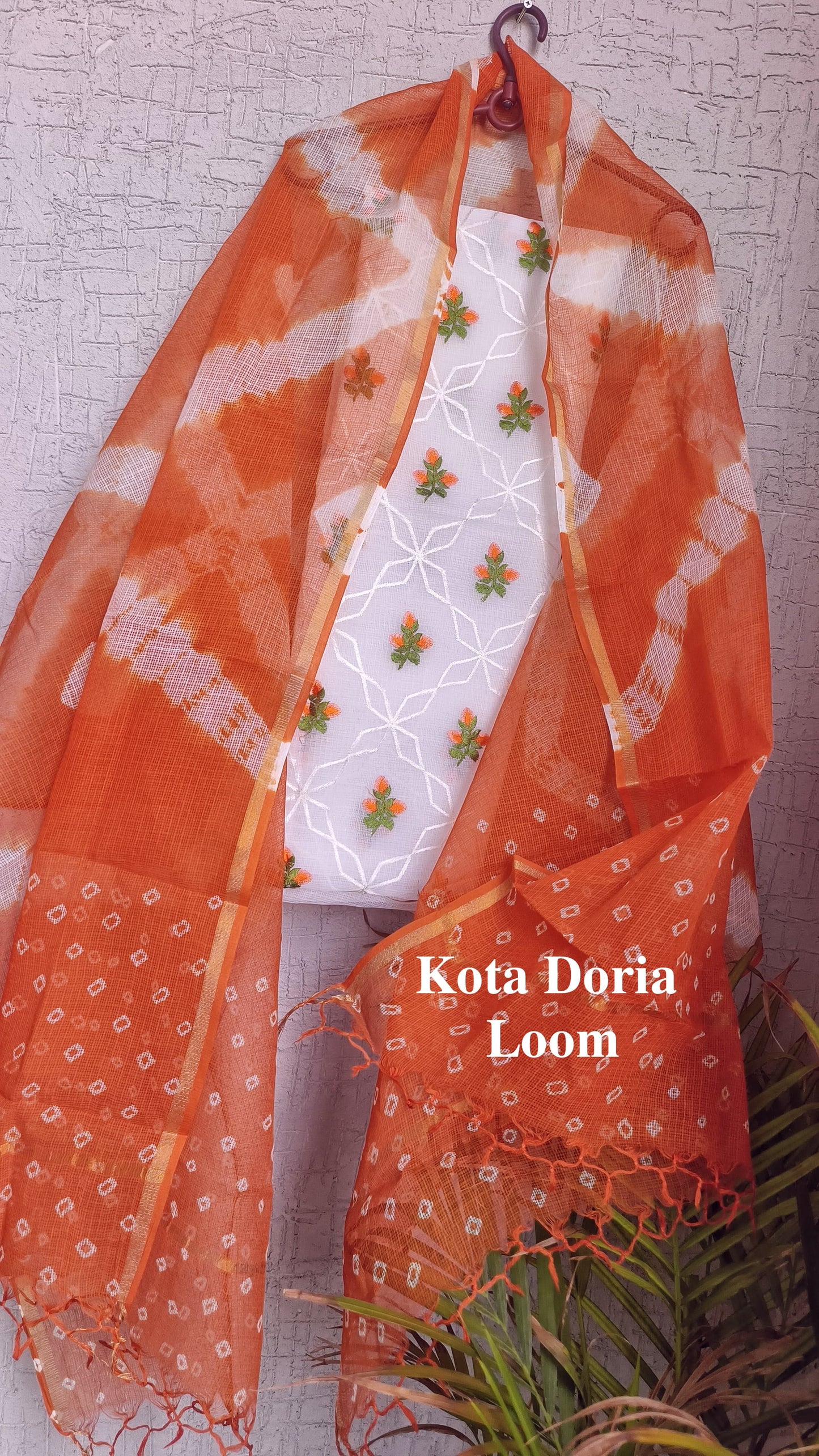 Sunset Bloom Kota Doria Cotton Dress Material