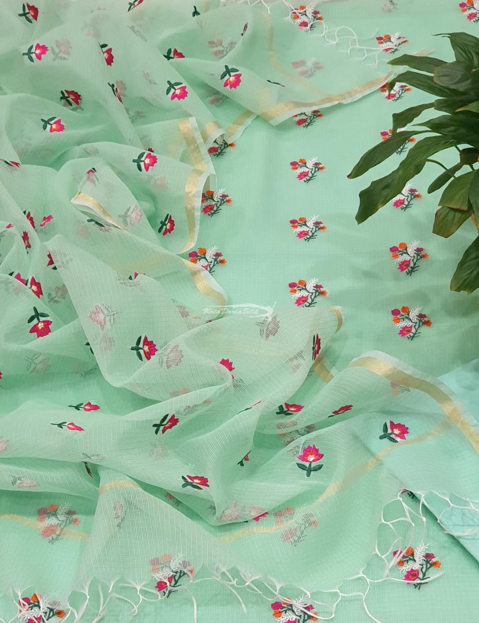 Gulzar Kota Doria Cotton Dress Material with Bottom