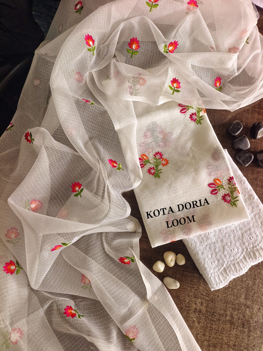 Ivory Gulzar Dress Material with Bottom